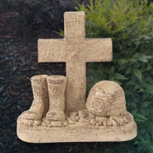 Soldier Boots, Helmet at Cross