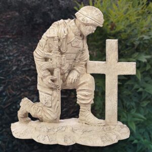 Kneeling Soldier at Cross